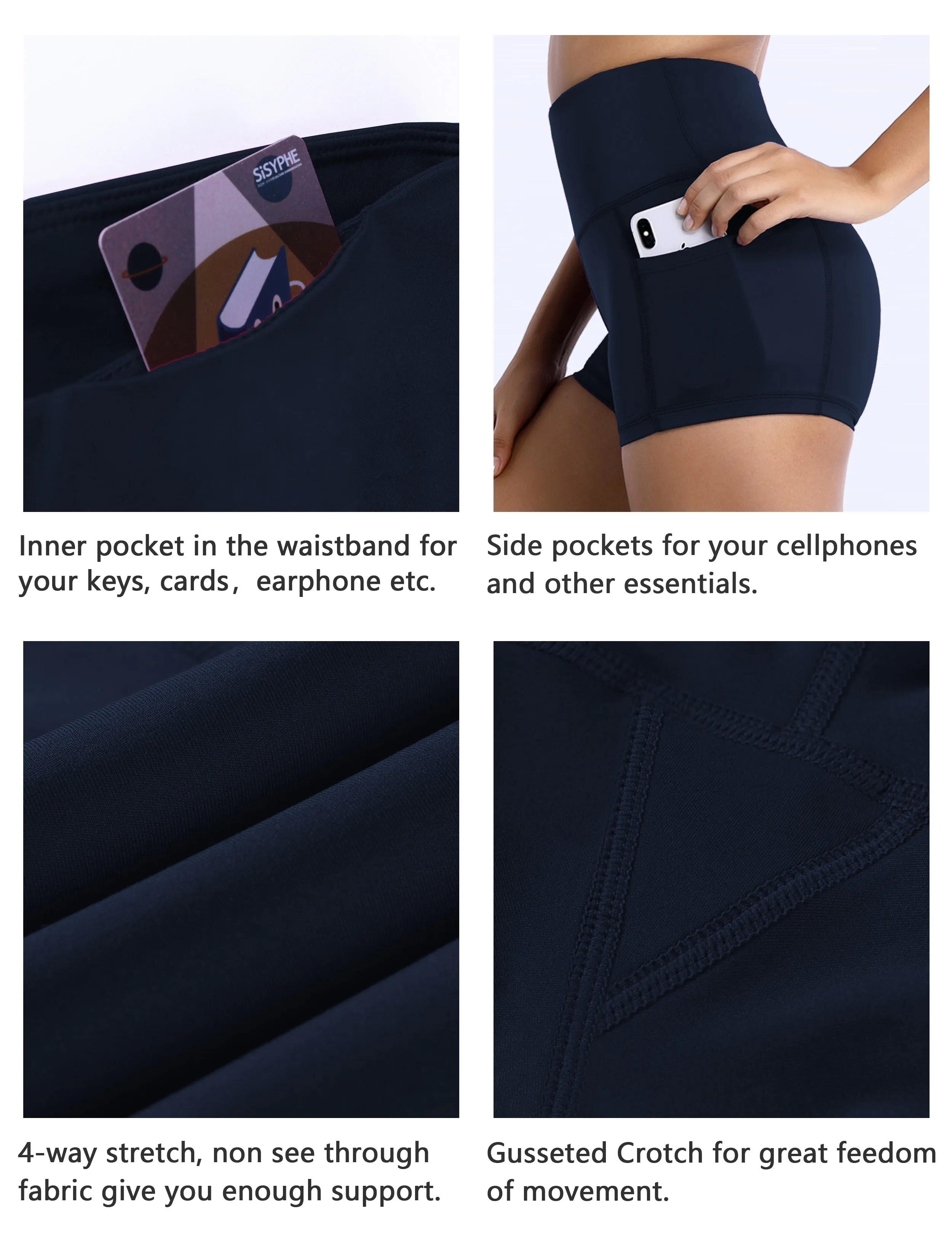2.5" Side Pockets Running Shorts darknavy_Running