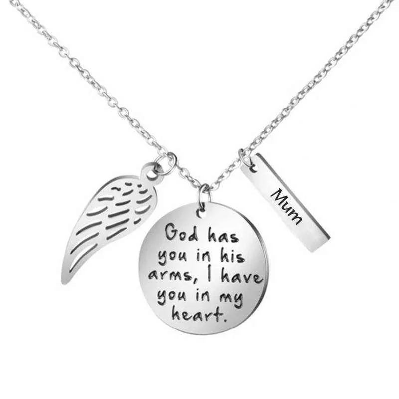 A Keepsake Remembrance Neckalce With Wings For Mum