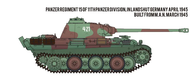 Academy Military 1/35 PzKpfw V Panther Ausf G Last Production Tank (New Tool) Kit