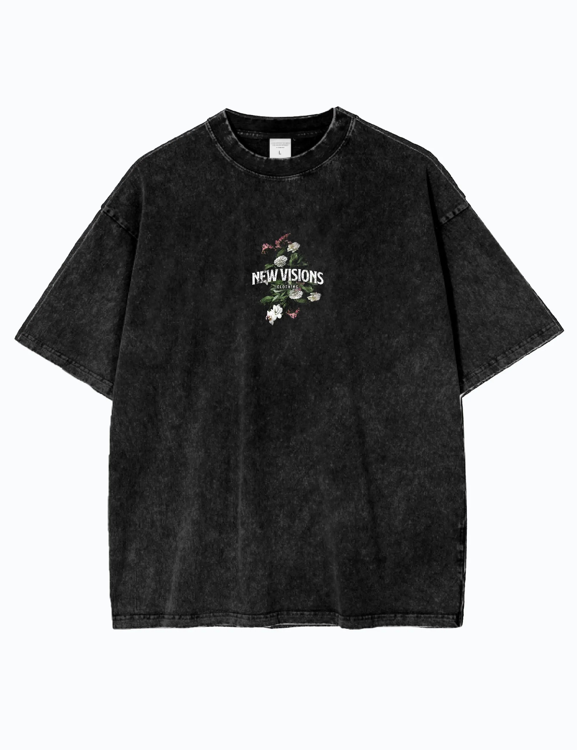 Acid Wash Oversized T-Shirt – Streetwear Mode aus Baumwolle – Unisex T-Shirt - Schwarz - NATURE's HARMONY