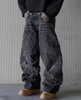 Baggy Herrenjeans im Y2K-Stil mit Distressed-Look