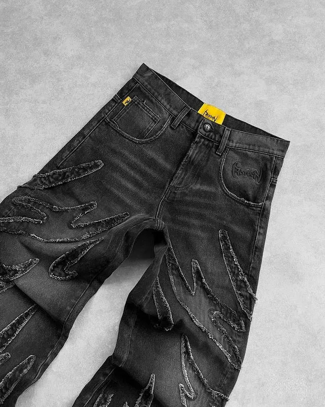 Baggy Herrenjeans im Y2K-Stil mit Distressed-Look