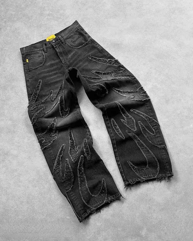 Baggy Herrenjeans im Y2K-Stil mit Distressed-Look