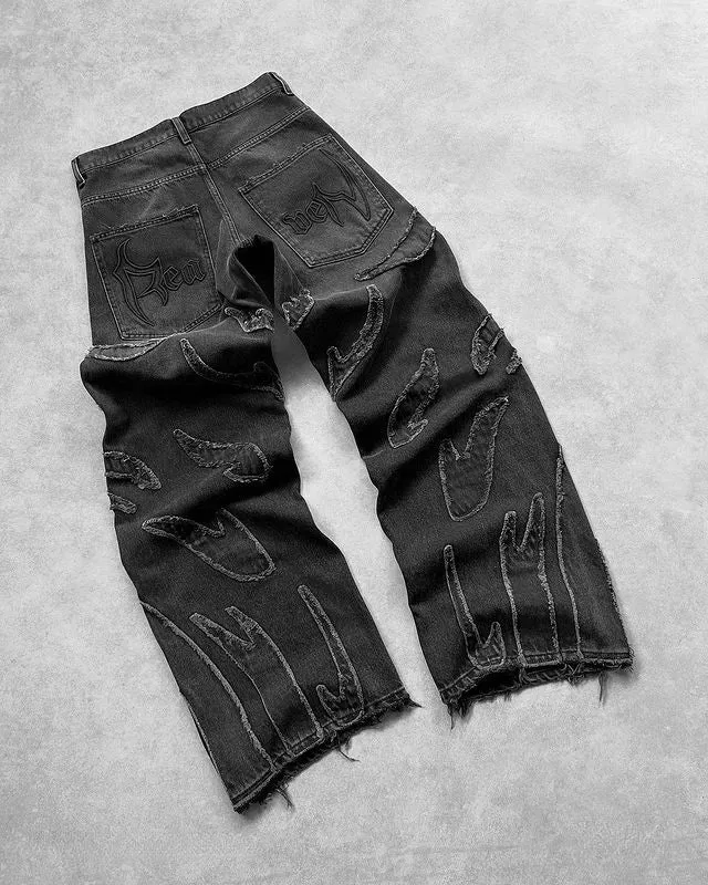 Baggy Herrenjeans im Y2K-Stil mit Distressed-Look