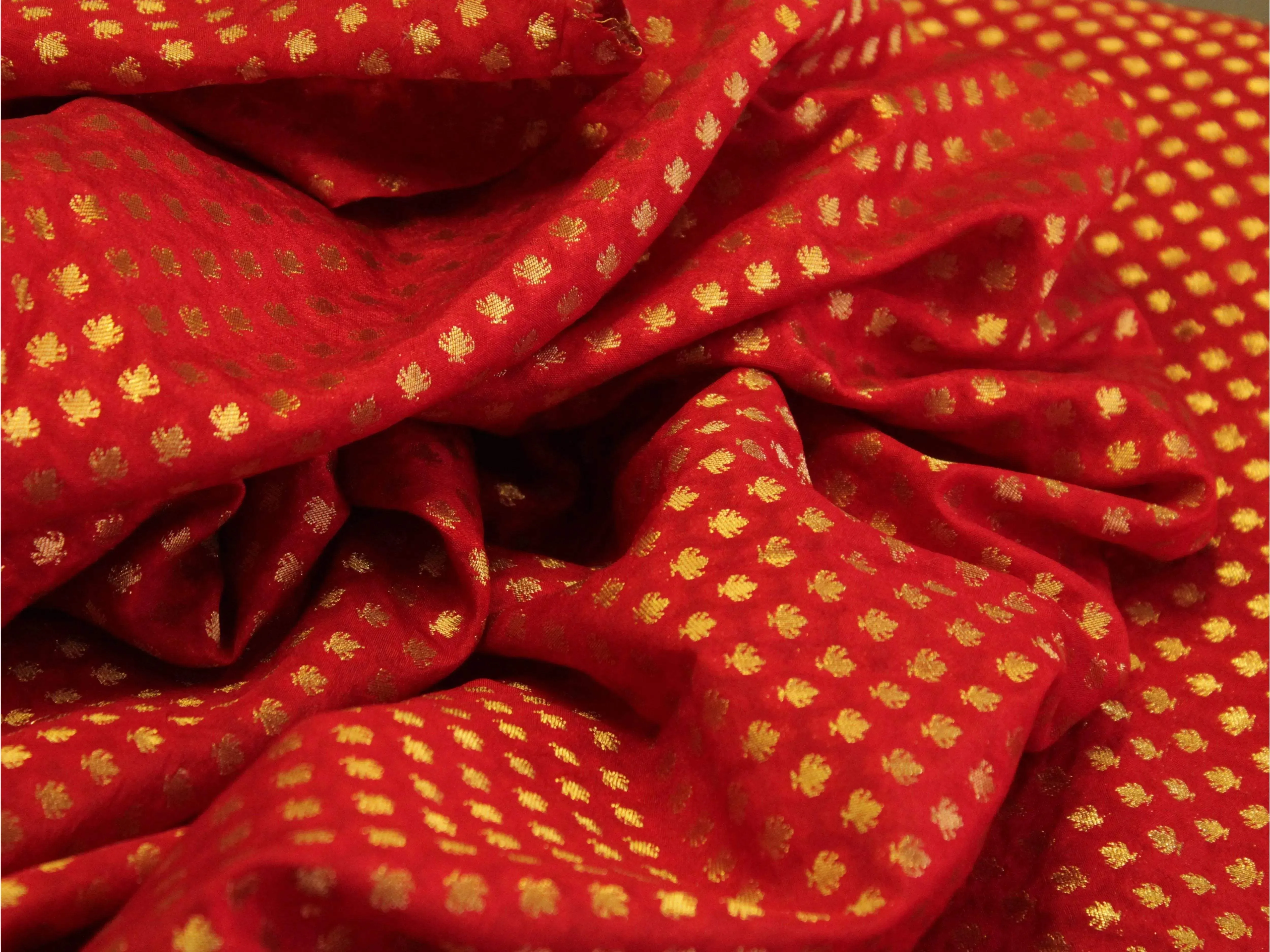 Banarasi Brocade Fabric - Red