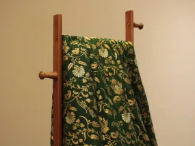 Banarasi Floral Brocade Fabric - Dark Green