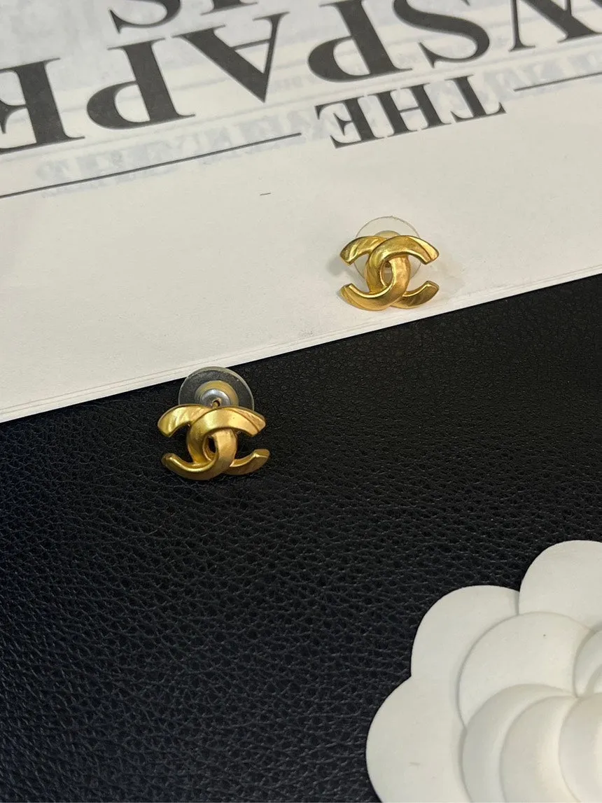 Chanel Double C Gold Earrings