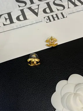 Chanel Double C Gold Earrings