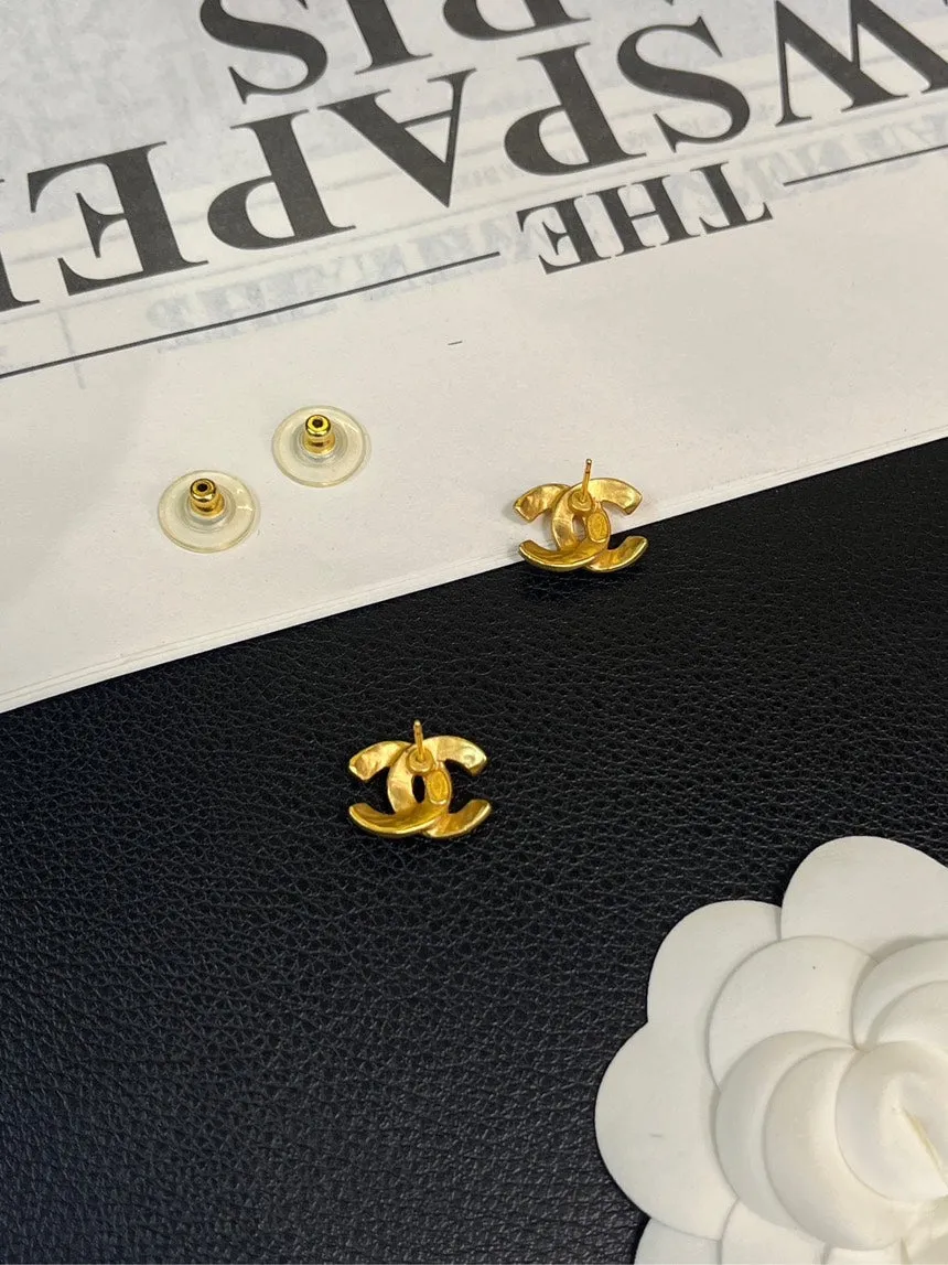 Chanel Double C Gold Earrings