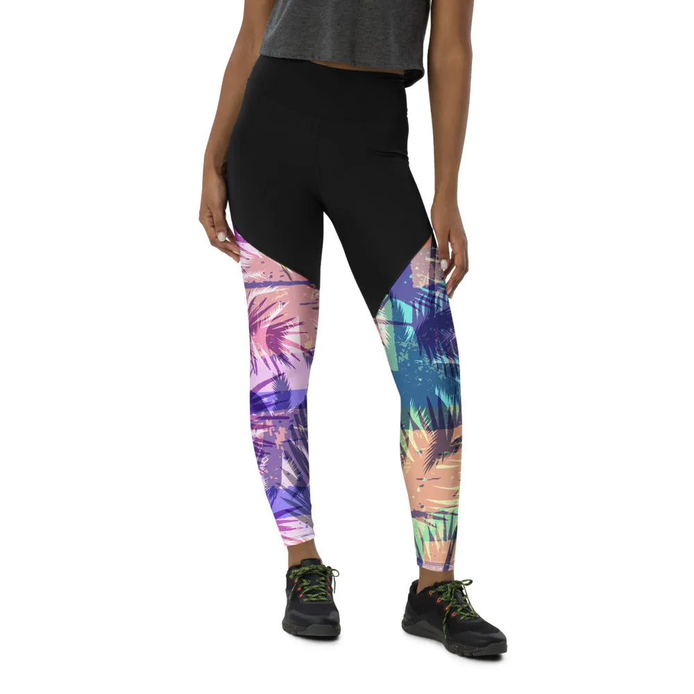 Colorful Palms - Sports Leggings