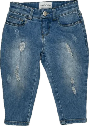 Country Road  Tapered Ripped Denim Jeans -Size 2