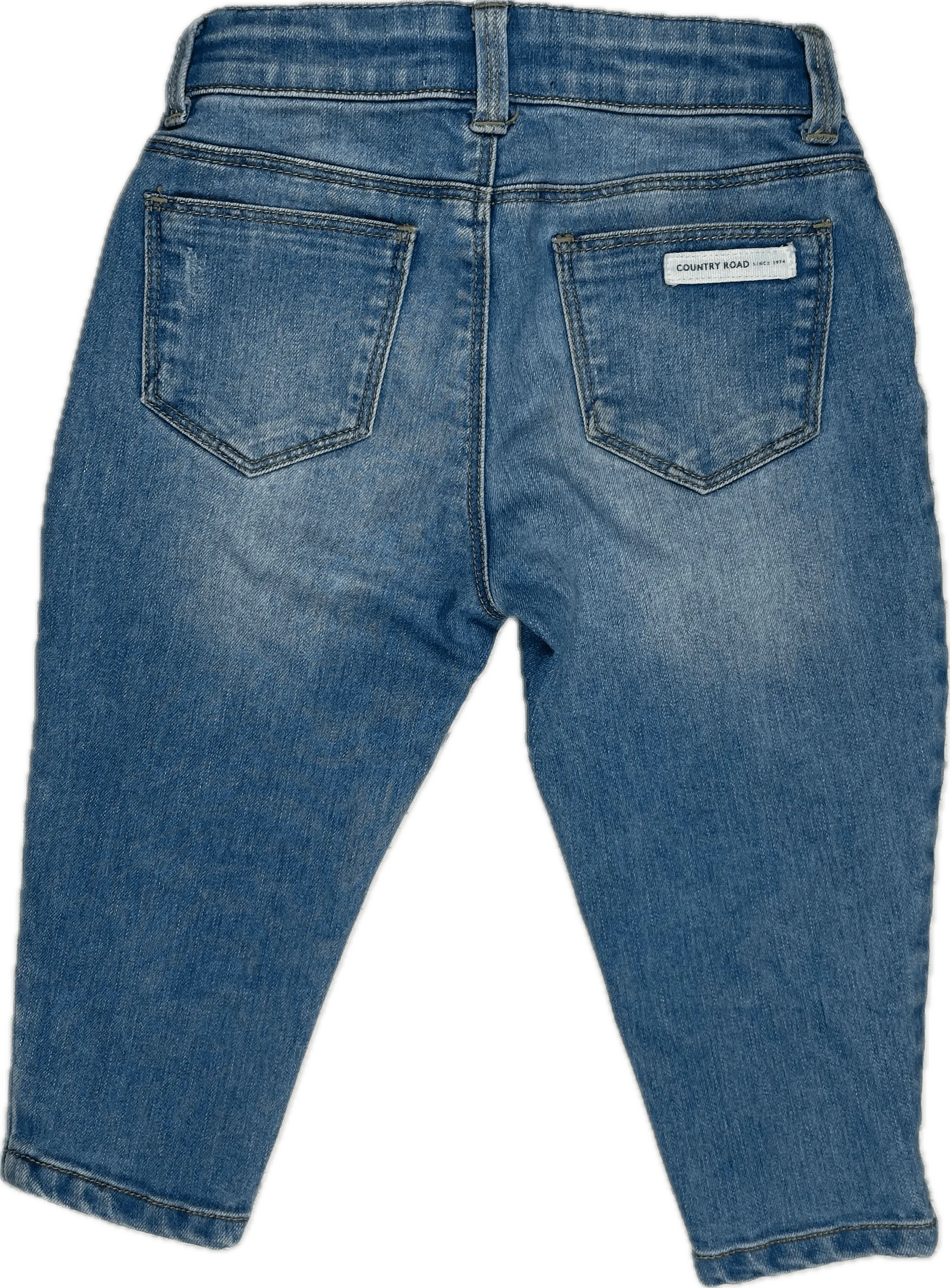 Country Road  Tapered Ripped Denim Jeans -Size 2