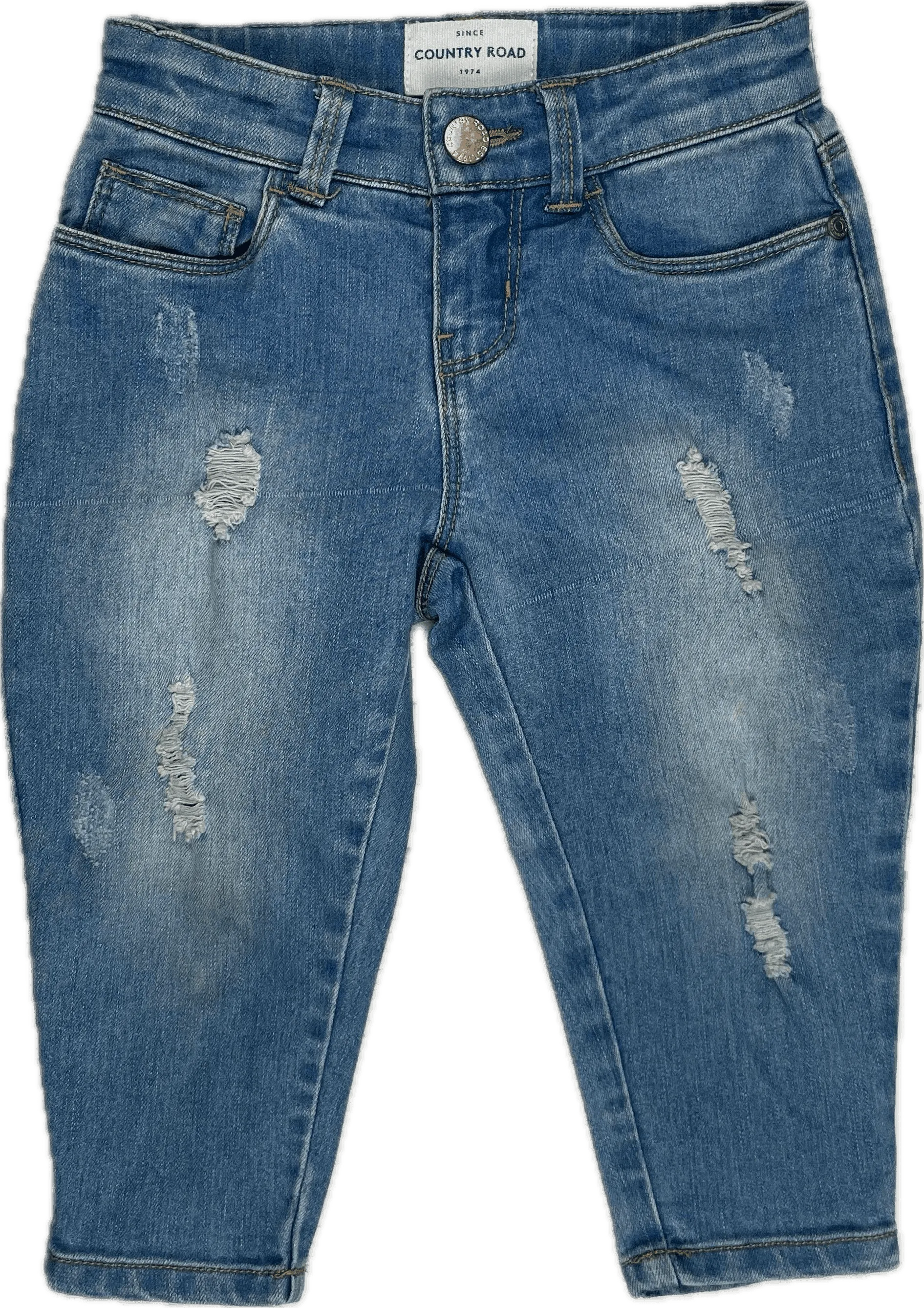 Country Road  Tapered Ripped Denim Jeans -Size 2