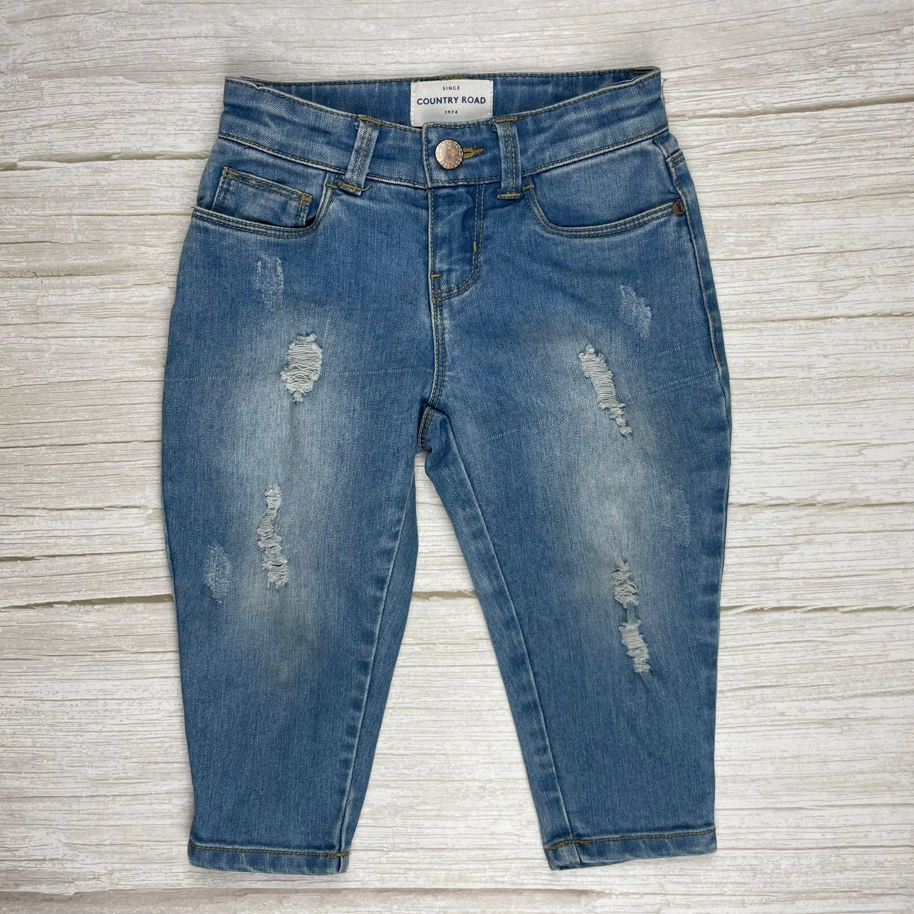 Country Road  Tapered Ripped Denim Jeans -Size 2