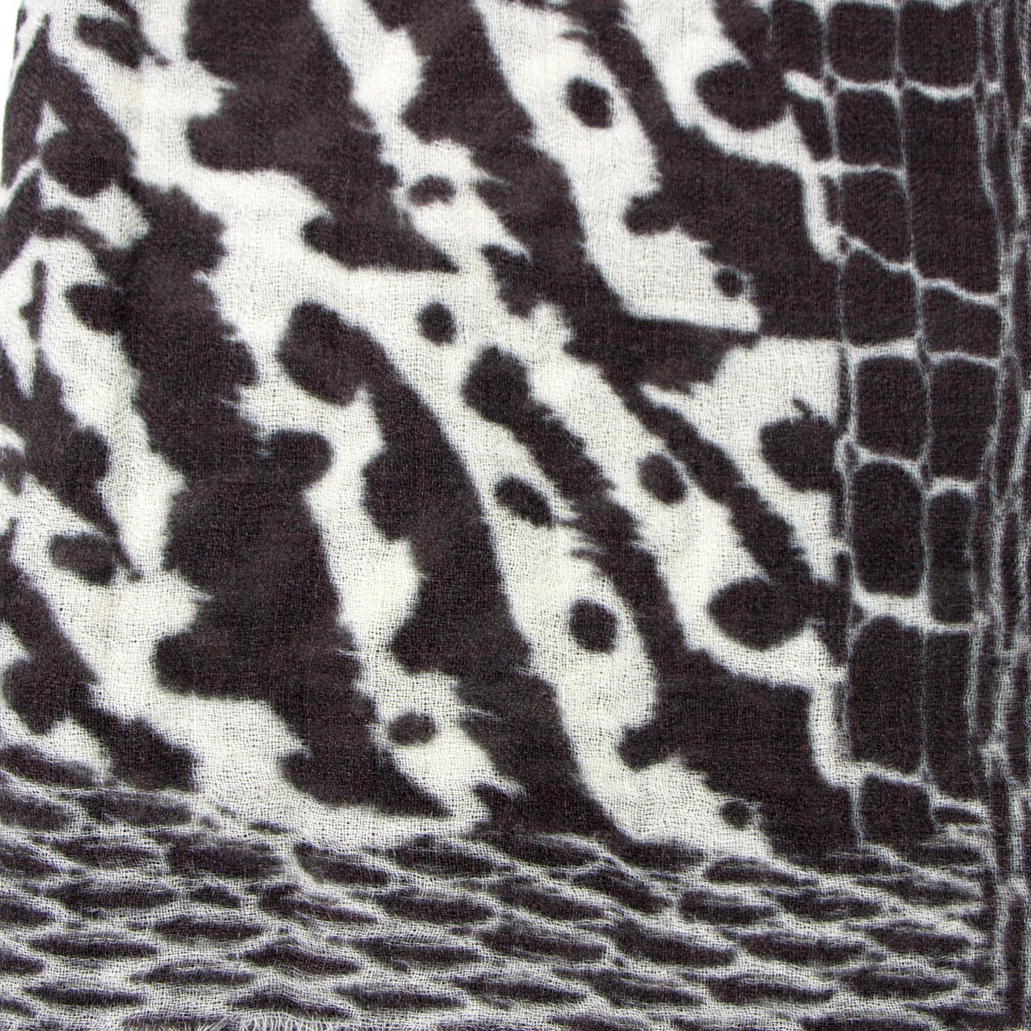 Digital print monochrome animal scarf