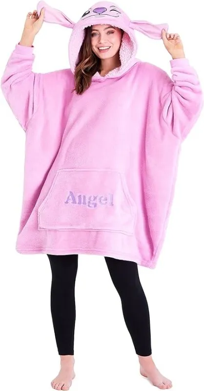 Disney oversized blanket hoodie for Women and Girls | One size fits all sherpa fleece lined hoodie for lounging and relaxation by London collection