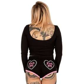 F Off The Damn Chain Pink Trim Dolphin Hot Shorts