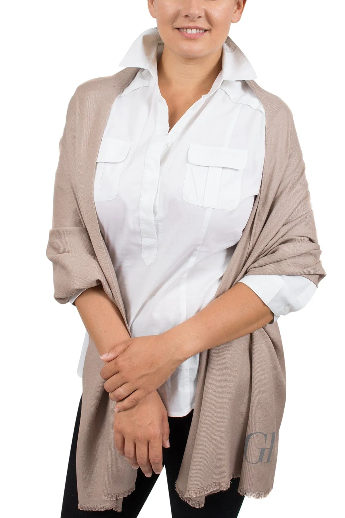 Gianfranco Ferre Beige Pashmina Scarf