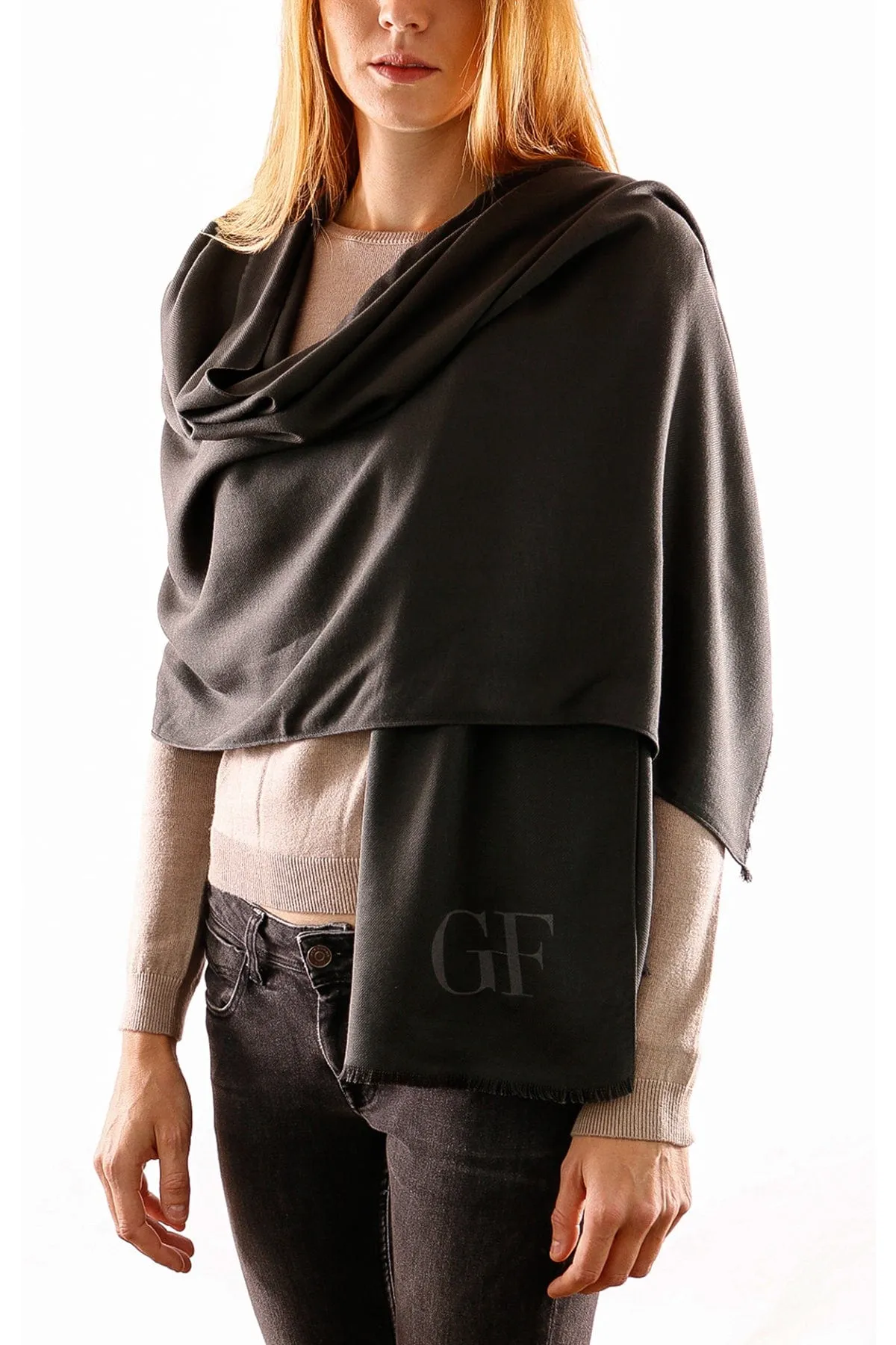 Gianfranco Ferre Military Green Pashmina Scarf