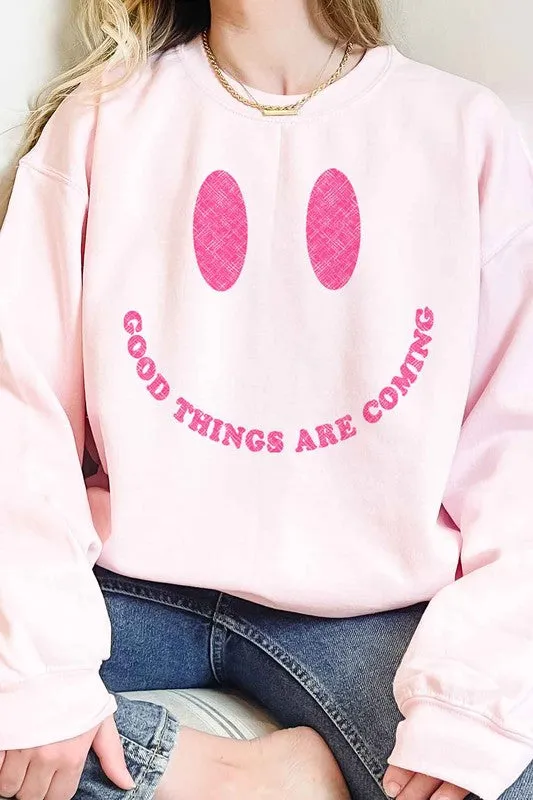 GOOD THINGS ARE COMING OVERSIZED SWEATSHIRT