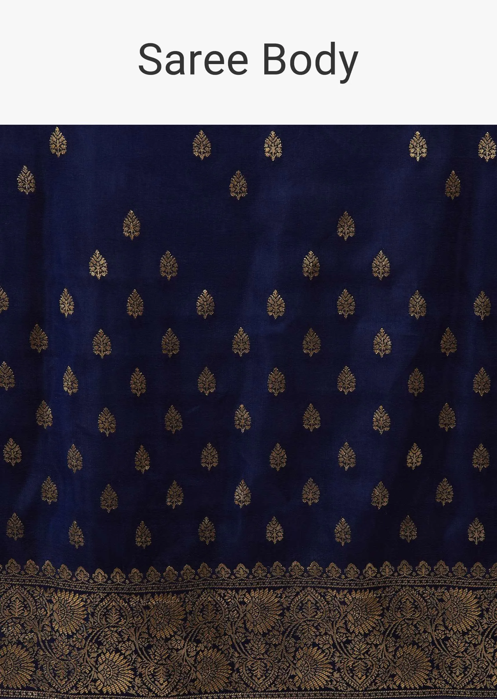 Intricately Detailed Navy Blue Silk Saree