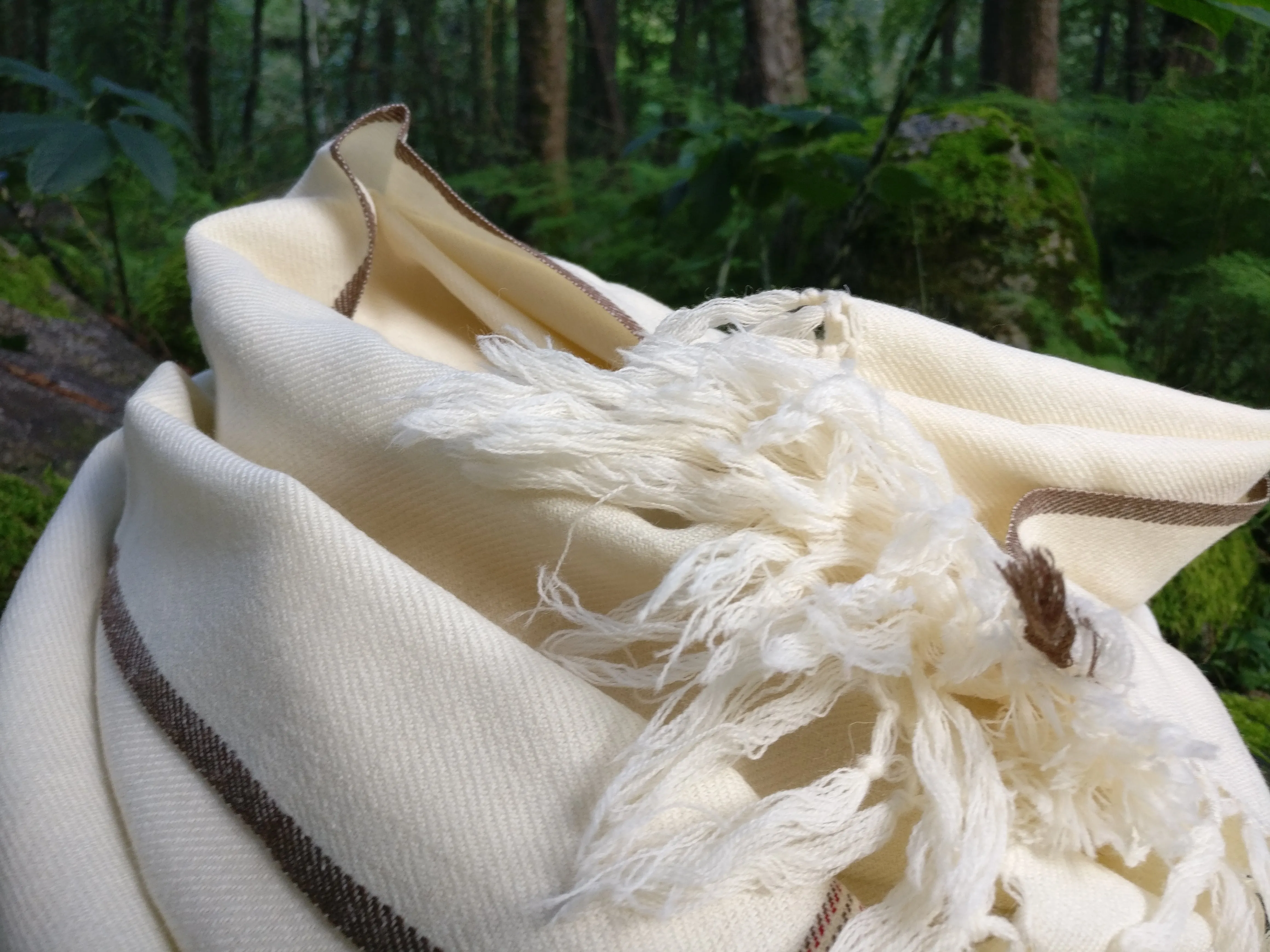 Ivory white wool scarf