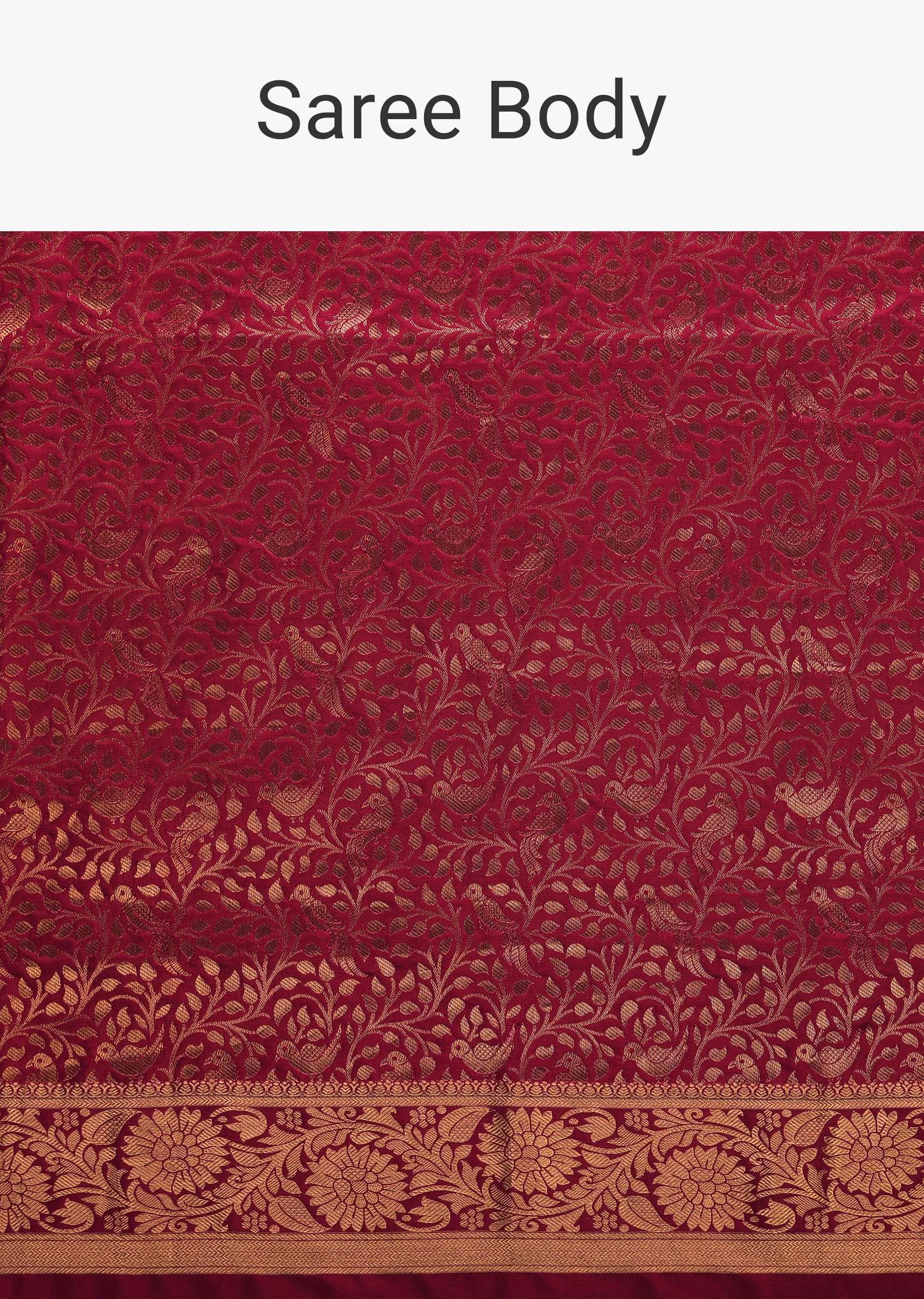 Magenta Pink Kanjivaram Saree In Pure Uppada Silk With Zari Weave And Unstitched Blouse