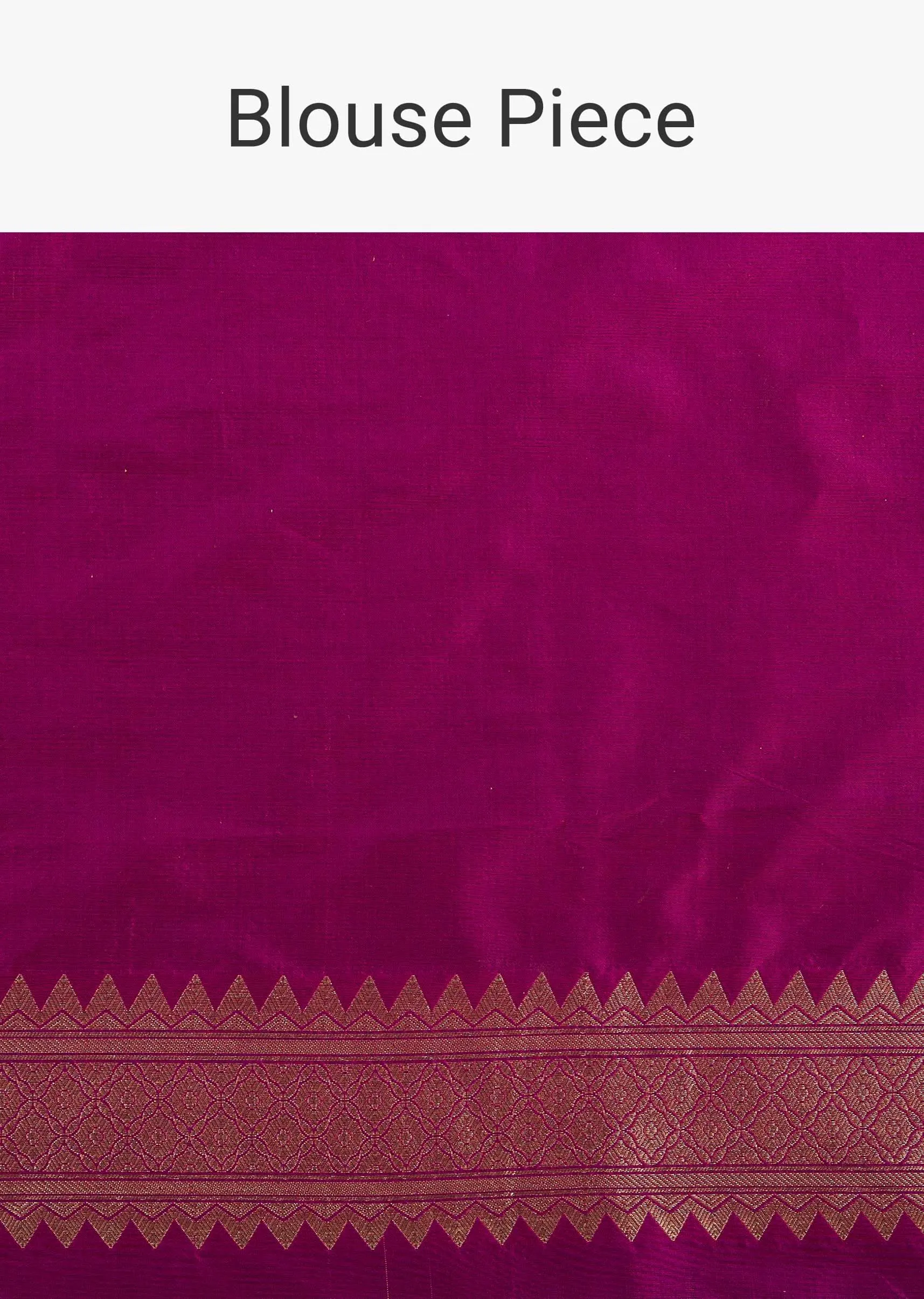 Magenta Pink Saree In Banarasi Silk With Floral Jaal Weave And An Unstitched Blouse