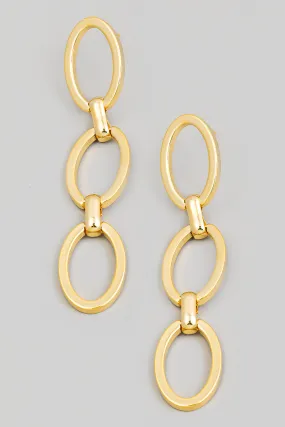 Oval Chain Link Dangle Earrings
