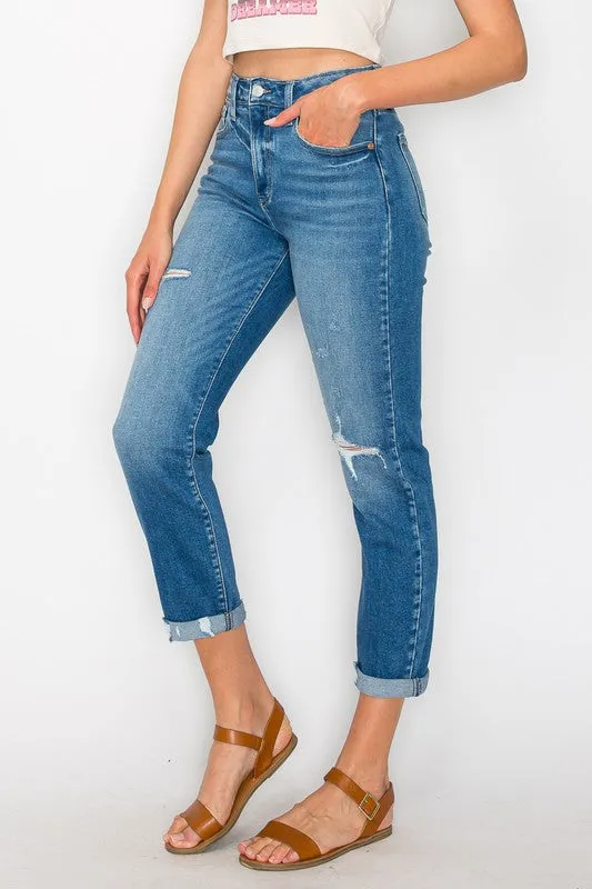 Plus Alexa High Rise Tapered Leg Mom Jeans