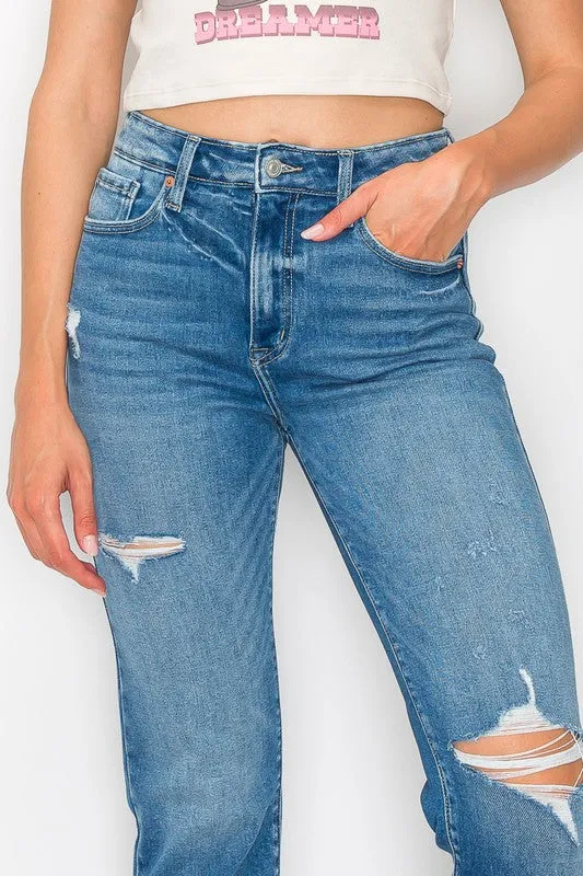 Plus Alexa High Rise Tapered Leg Mom Jeans
