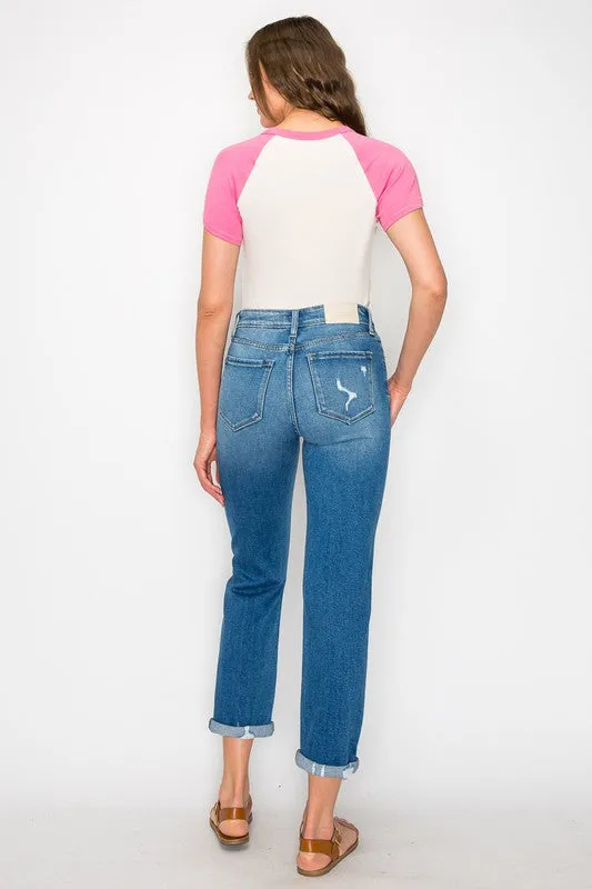 Plus Alexa High Rise Tapered Leg Mom Jeans
