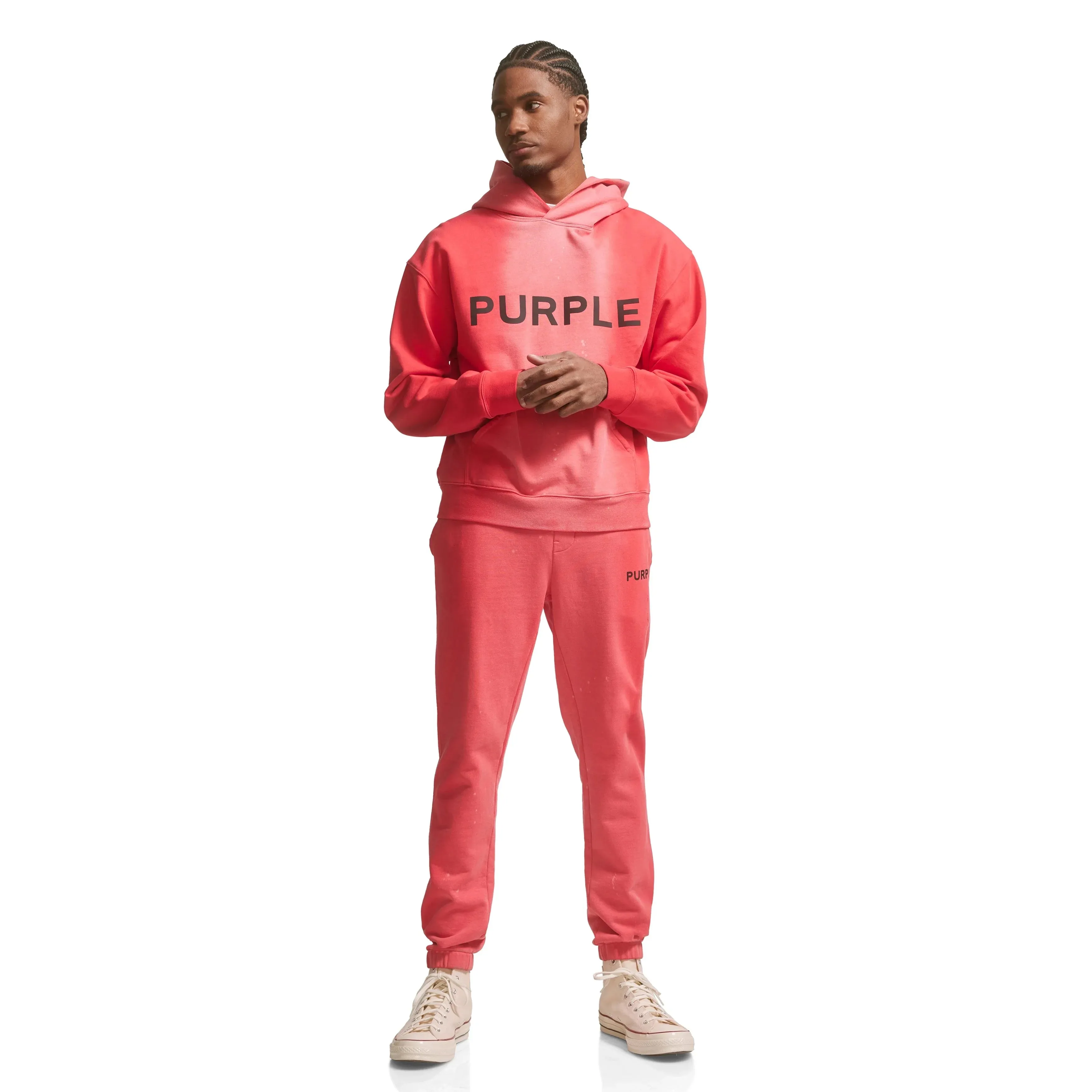 Purple Brand P447 Red Poppy French Terry Hoodie