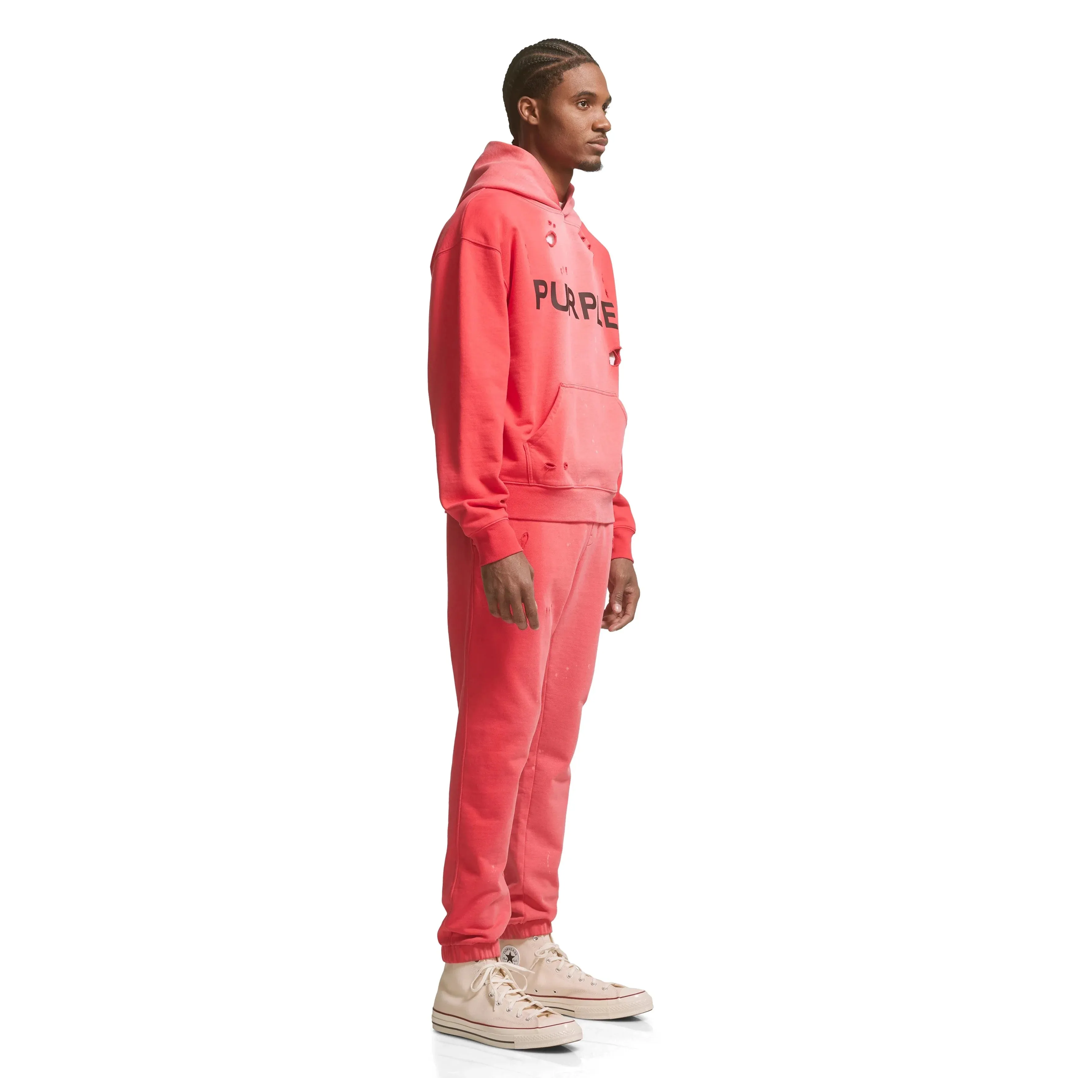 Purple Brand P447 Red Poppy French Terry Hoodie