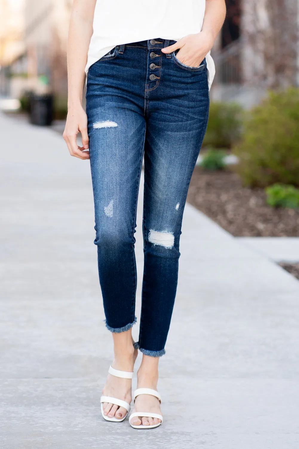 Stay With Me High Rise Button Up Skinny